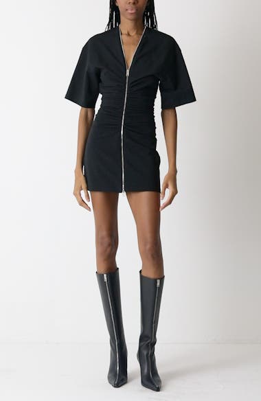 Alexander Wang Ruched Zip Knit Minidress | Nordstrom