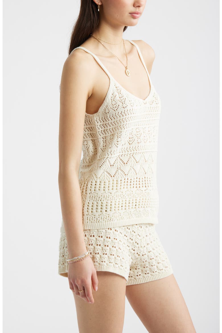 Open Stitch Cotton Tank, Alternate, color, IVORY DOVE
