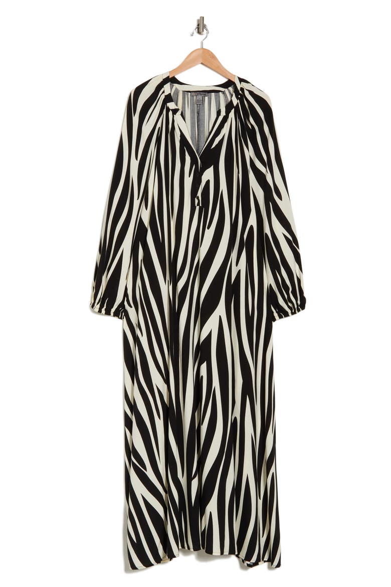 Lauren Printed Long Sleeve Maxi Dress, Alternate, color, CONTRAST