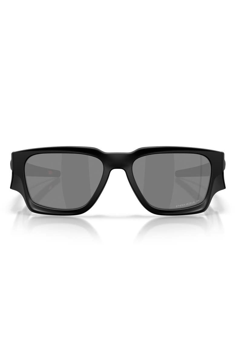 Oakley Instagator 58mm Polarized Rectangular Sunglasses, Main, color, Matte Black / Prizm Black