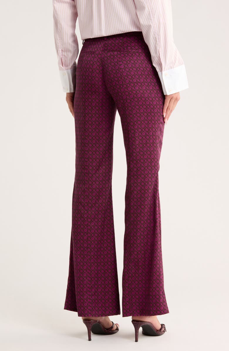 Derek Lam 10 Crosby Cami High Waist Flare Leg Pants, Alternate, color, Bordelaise Multi