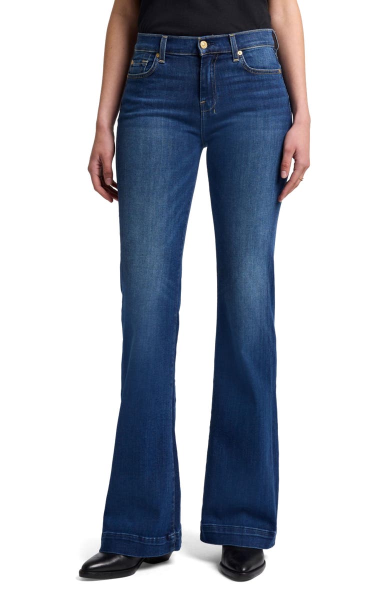 7 For All Mankind Dojo Mid Rise Flare Jeans, Main, color, Medium Melrose