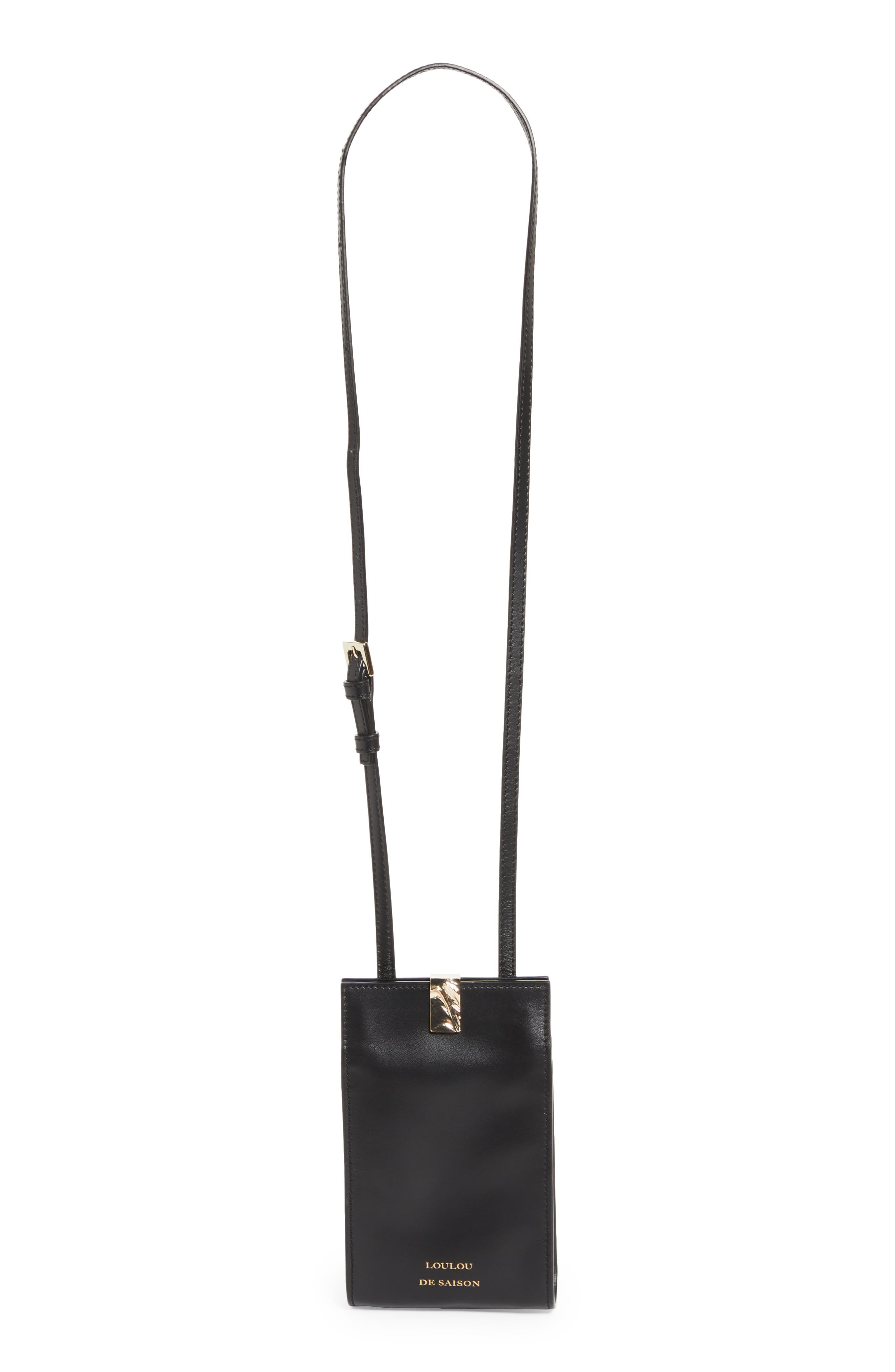 LOULOU DE SAISON Mini Neri Leather Crossbody Bag, Alternate, color, Black