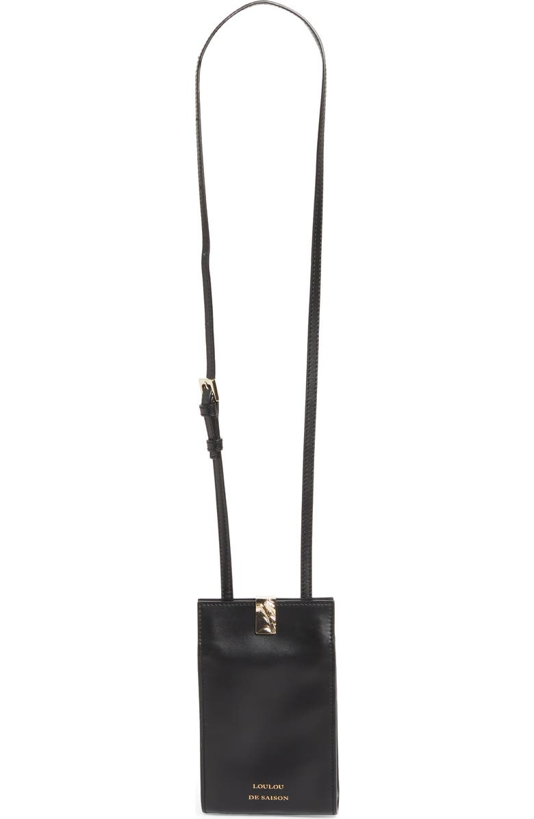 LOULOU DE SAISON Mini Neri Leather Crossbody Bag, Alternate, color, Black