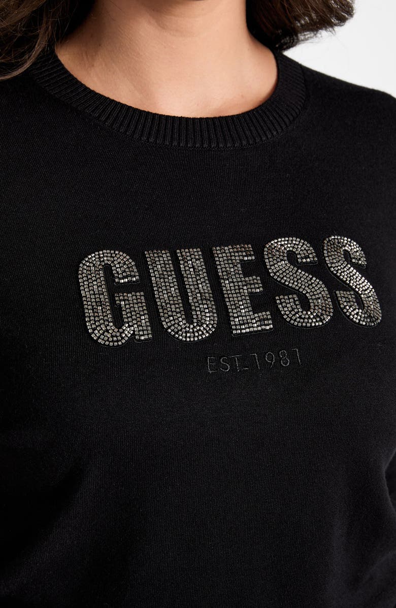 GUESS Norah Logo Sweater, Alternate, color, Jet Black-Black