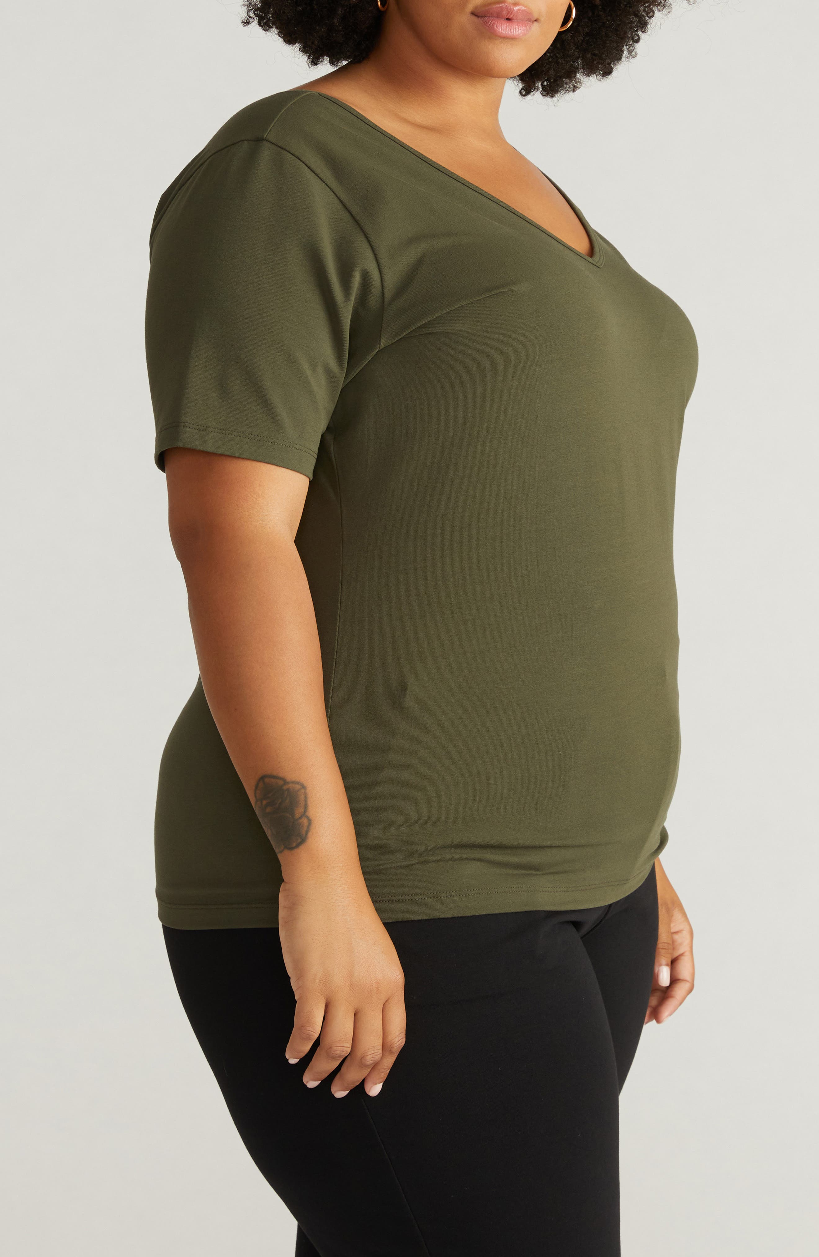 plus size deep v neck tops