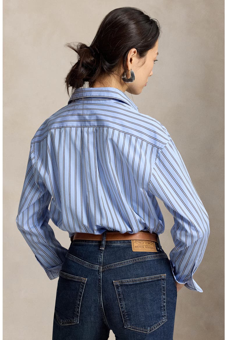 Relaxed Fit Striped Cotton Shirt, Alternate, color, 2062 LT BLUE-WHITE MUL