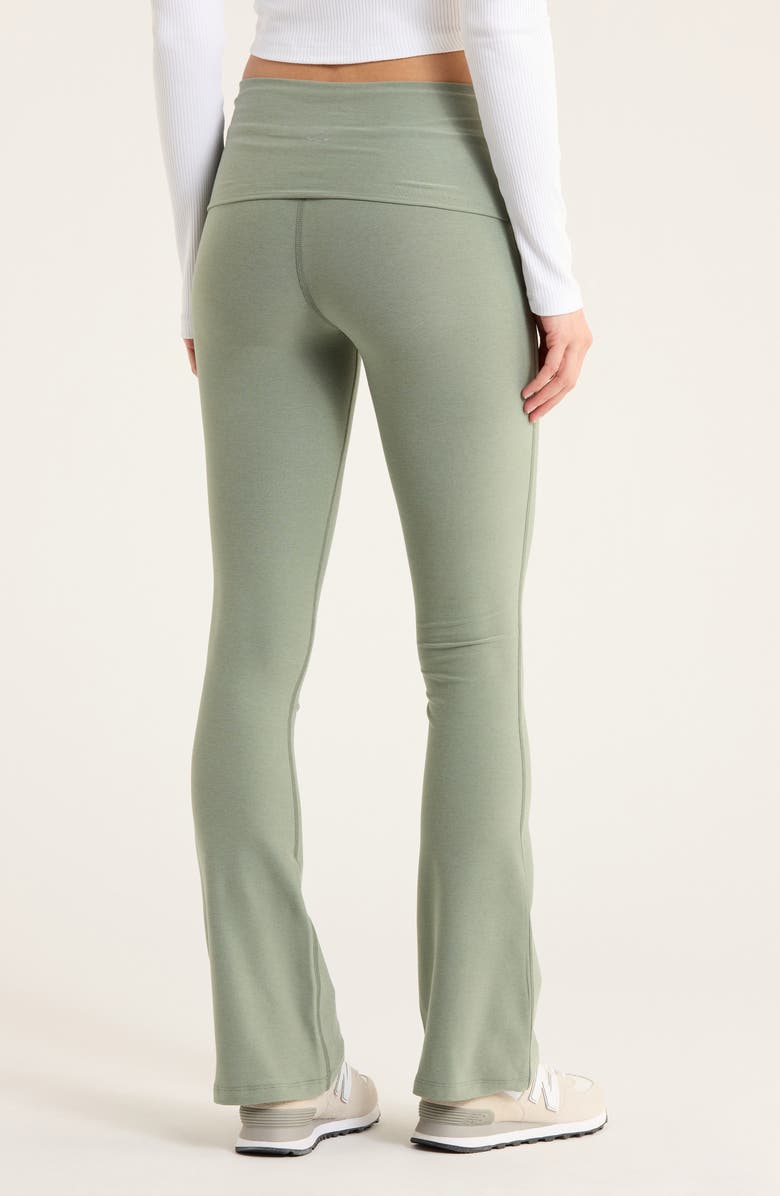 Beyond Yoga Space Dye Foldover Pants, Alternate, color, Grey Sage Heather