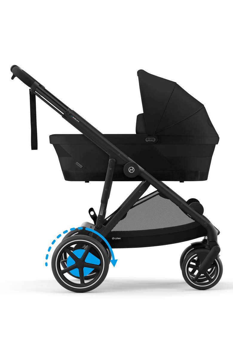 CYBEX eGazelle S Strolle & eGazelle Cot Travel System, Alternate, color, Moon Black