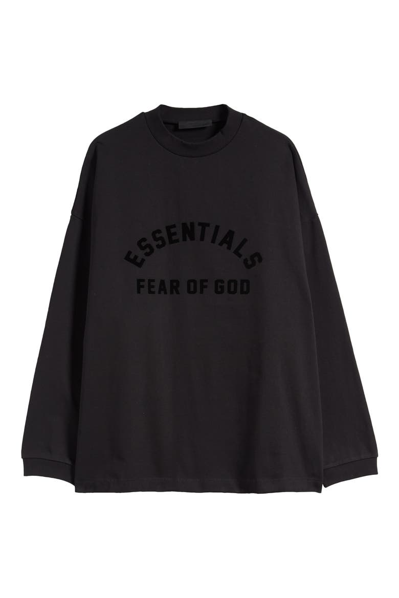 Oversize Long Sleeve Logo Graphic T-Shirt, Alternate, color, JET BLACK