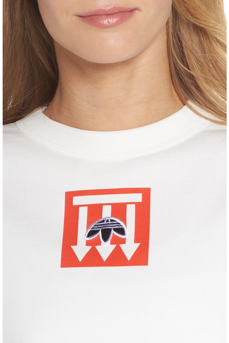 adidas x Alexander Wang Graphite Sweatshirt, Alternate, color, WHITE/ ORANGE/ BLACK