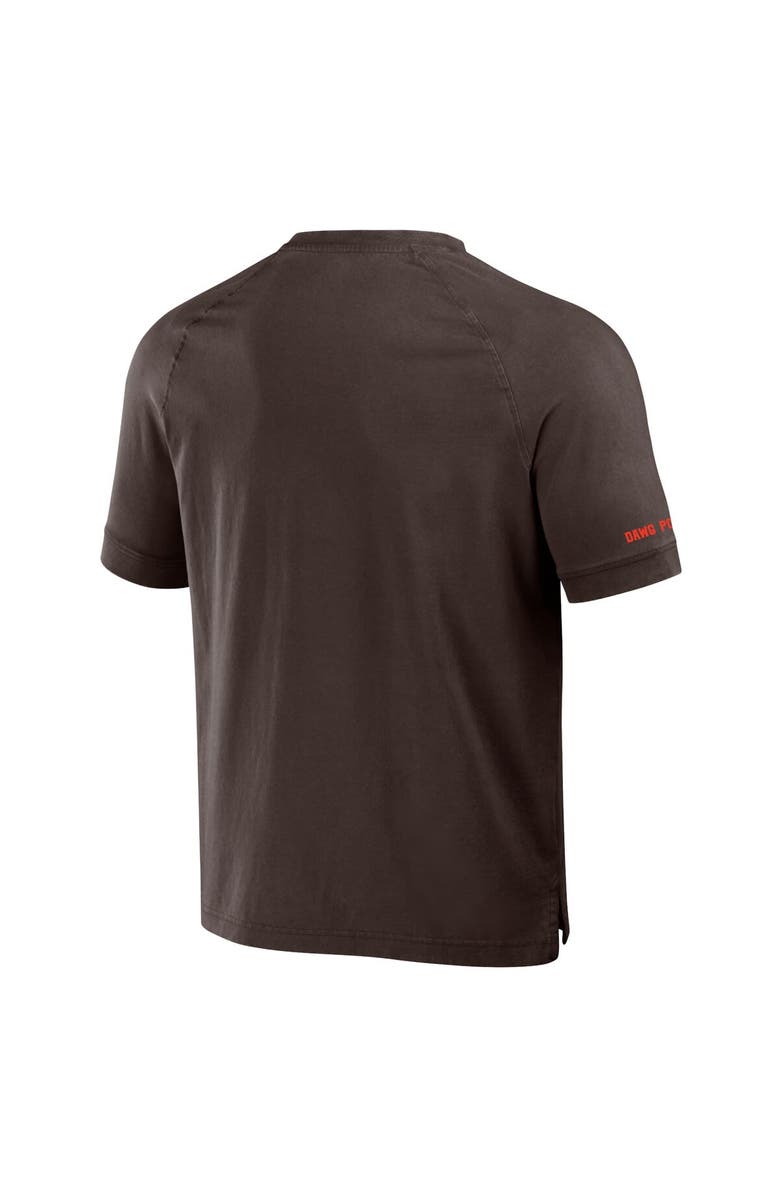 NFL X DARIUS RUCKER Men's NFL x Darius Rucker Collection by Fanatics Brown Cleveland Browns Washed Raglan Henley T-Shirt, Alternate, color, Brown