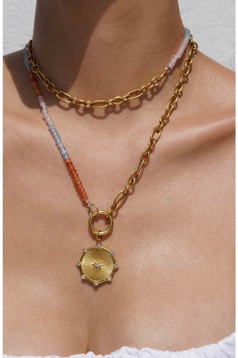 Nea Light Layered Necklace, Alternate, color, GOLD