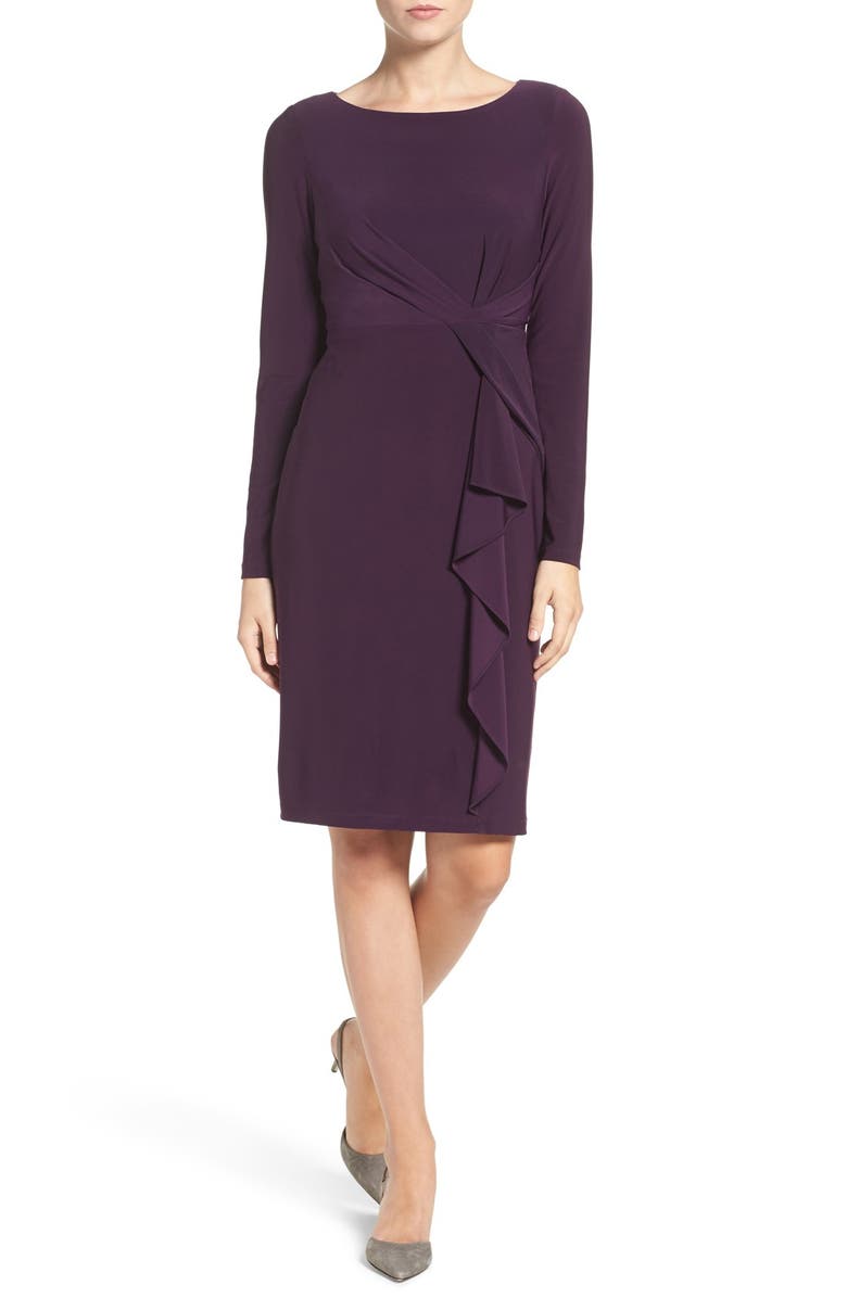 Vince Camuto Ruffle Jersey Sheath Dress, Alternate, color, 
