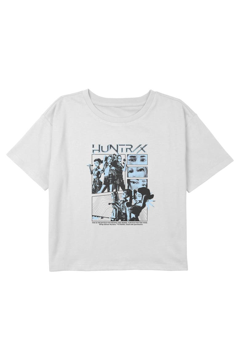 Girl's KPop Demon Hunters A Battle For Hearts and Minds  Graphic T-Shirt, Main, color, White