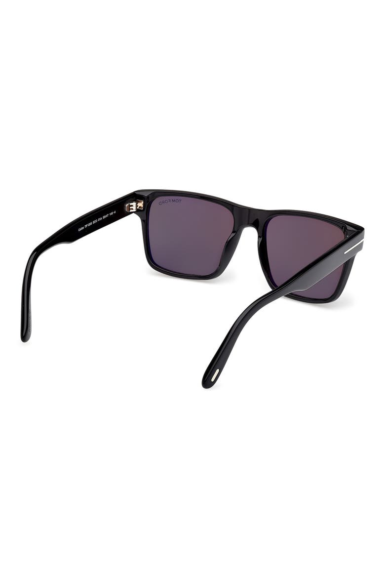 Calder 55mm Square Sunglasses (Nordstrom Exclusive), Alternate, color, SHINY BLACK ECO / SMOKE LENSES