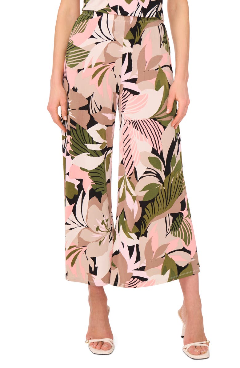 Vince Camuto Print Crop Wide Leg Pants, Main, color, 