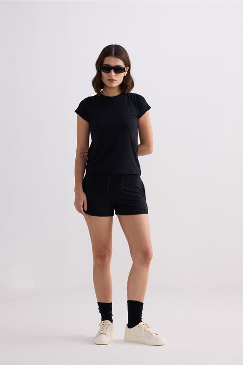 Reistor Essential Short Sleeve Tee Set In Black