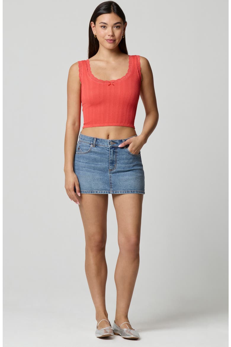 Lace Trim Crop Tank, Alternate, color, STRAWBERRY SLD