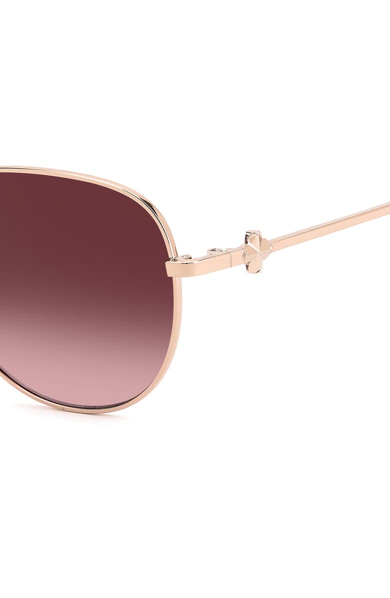 Kate Spade New York melly 60mm gradient pilot sunglasses, Alternate, color, Rose Gold/ Pink Ds