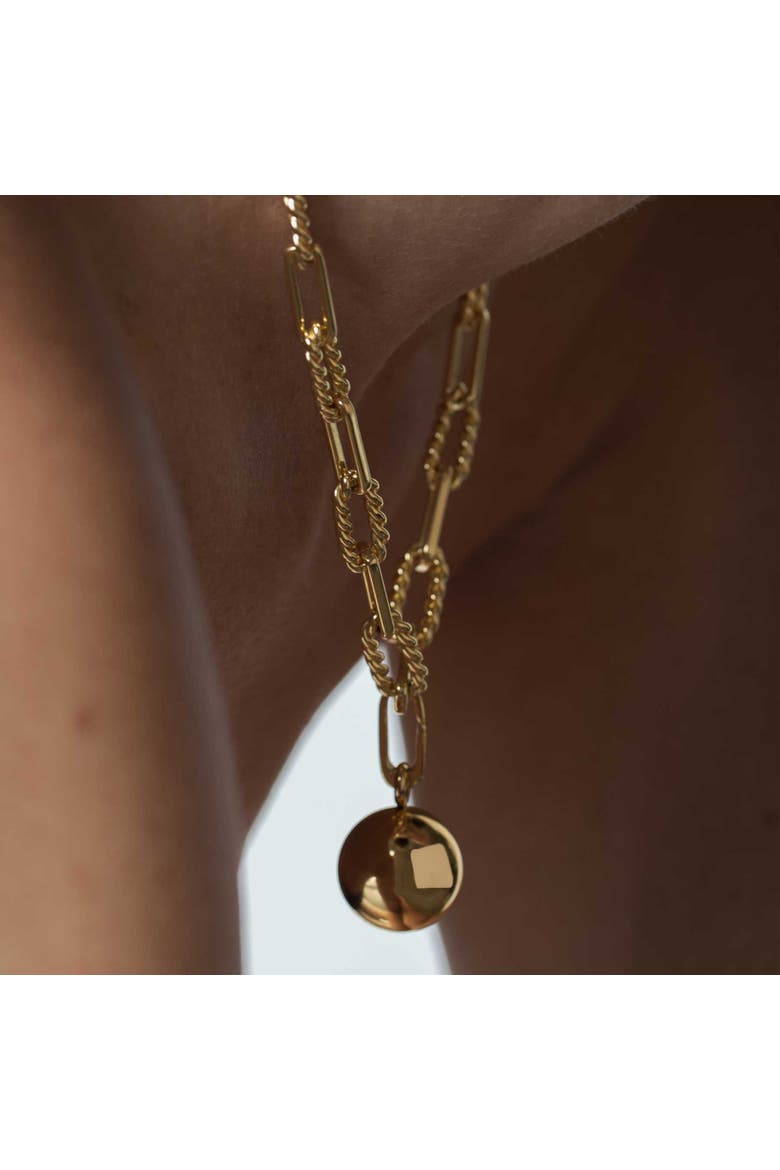 Gold Ball Pendant Necklace, Alternate, color, Gold
