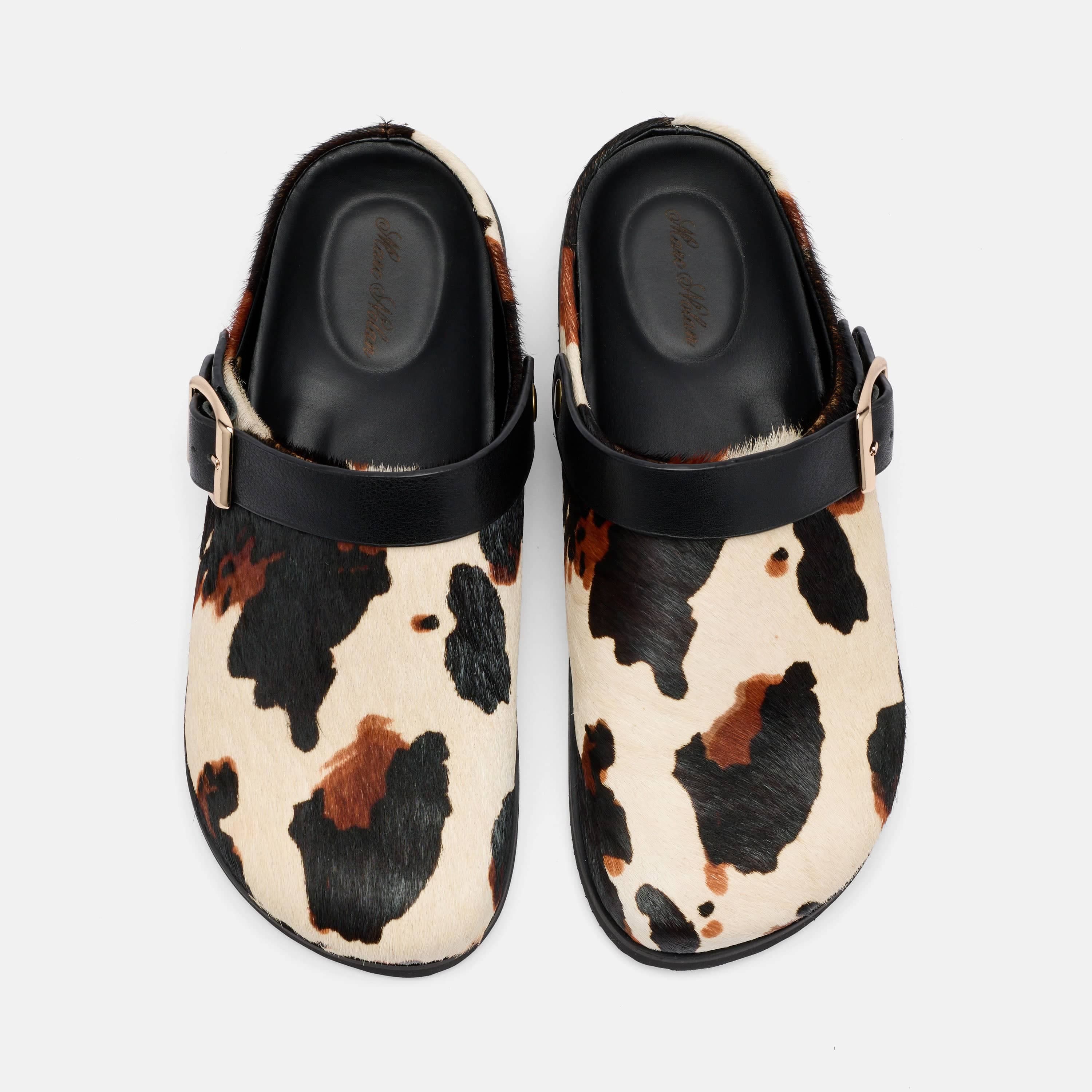 MARC NOLAN Ms. Solana Cow Print Backstrap Clogs, Alternate, color, Cowprint