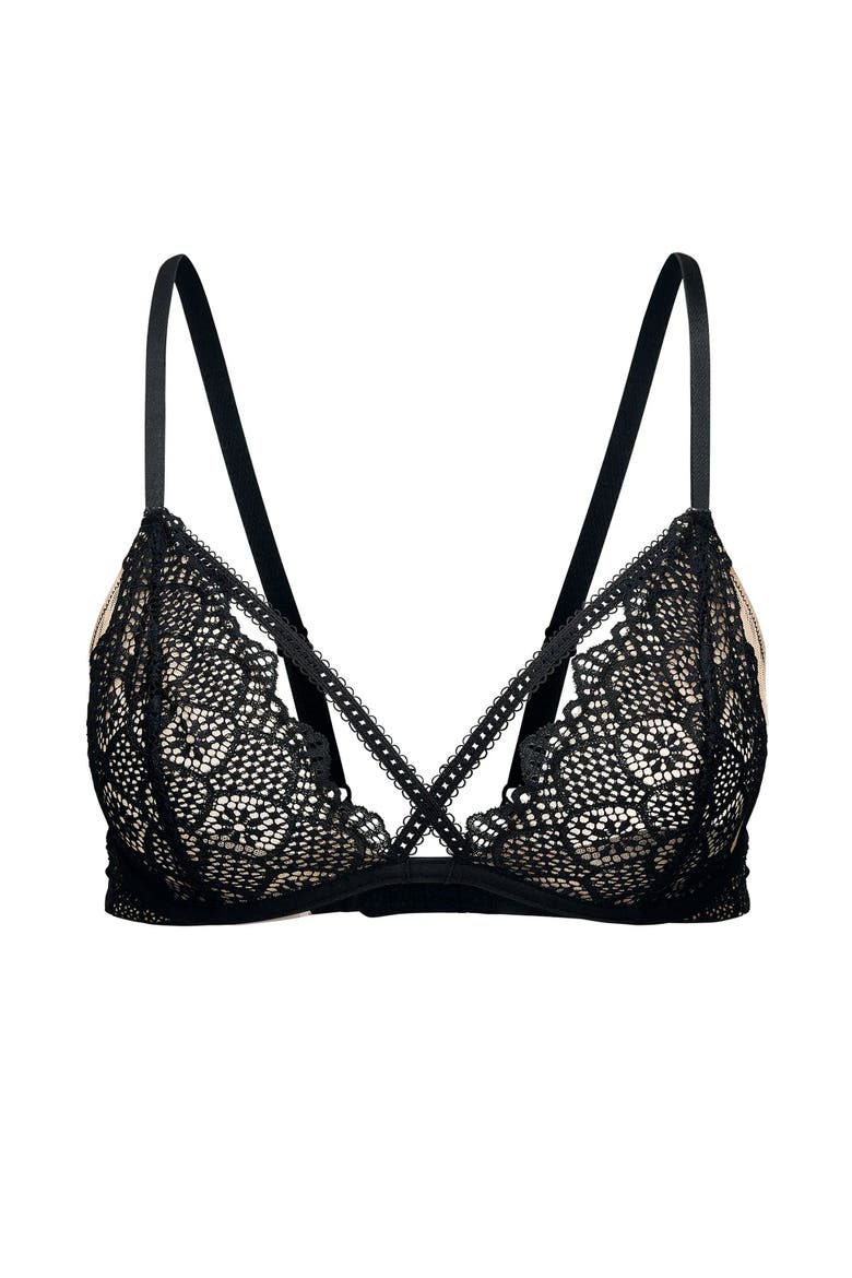 Giudi Unlined Plunge Bra, Alternate, color, Black