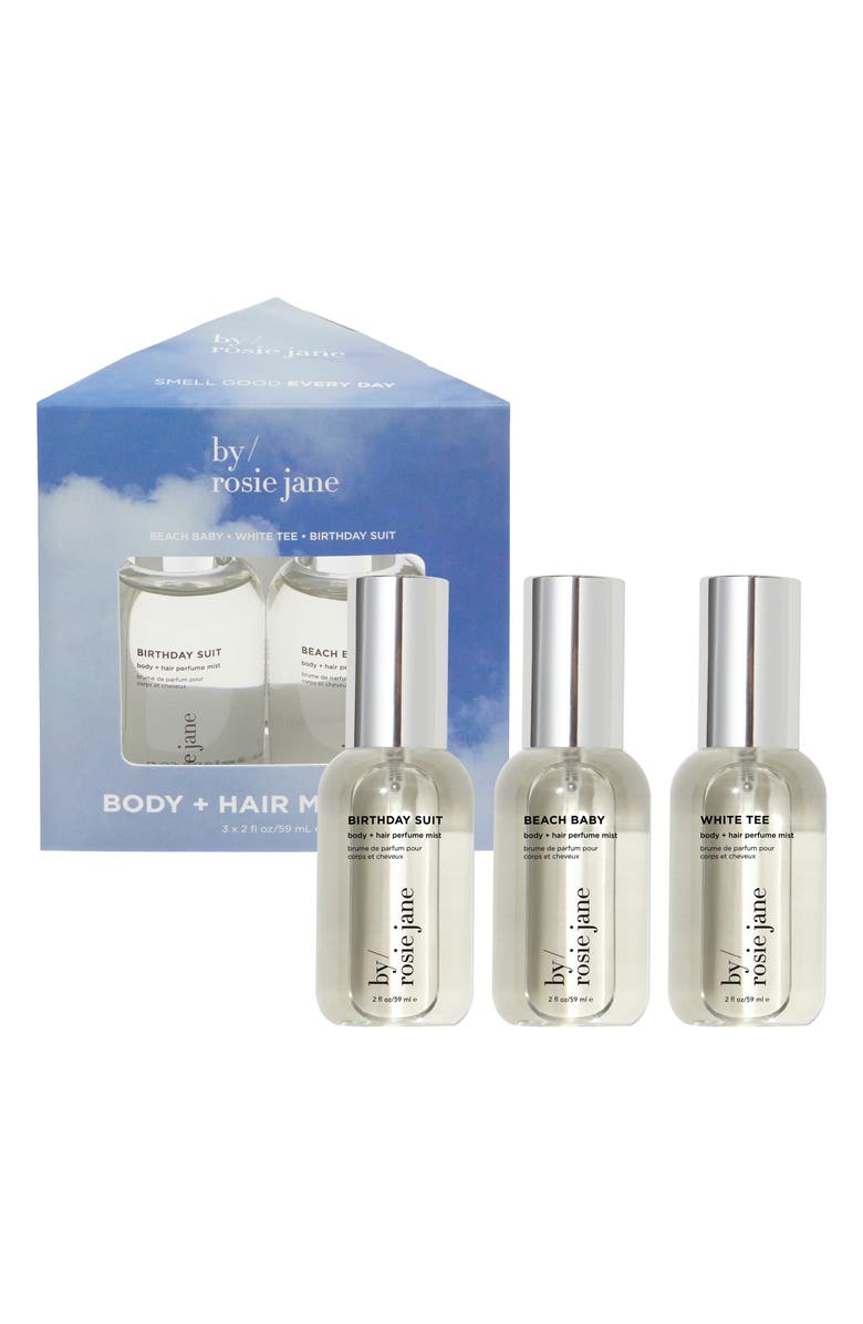 By Rosie Jane Body & Hair Mist Trio Set $60 Value, Main, color, 