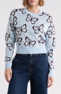 Madden Girl Butterfly Jacquard Pullover Sweater