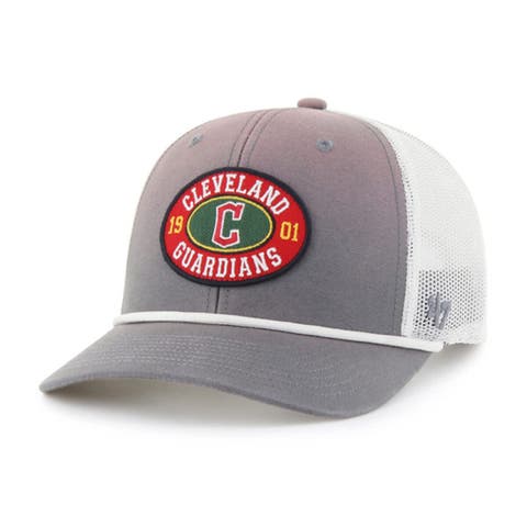 Men's '47 Gray/White Cleveland Guardians Tide Sweep Rope Trucker Adjustable Hat
