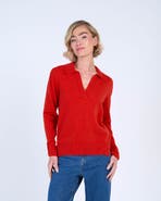 Kettlewell Long Sleeve Collared V-Neck Sweater