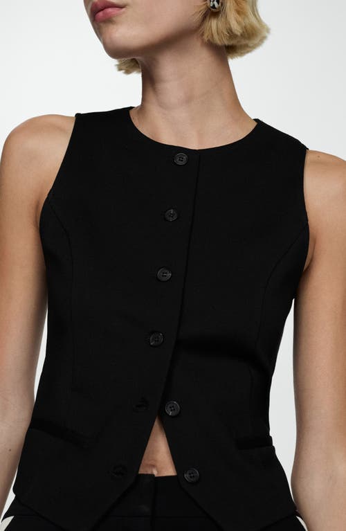 Mango Suit Waistcoat With Buttons Dark Navy