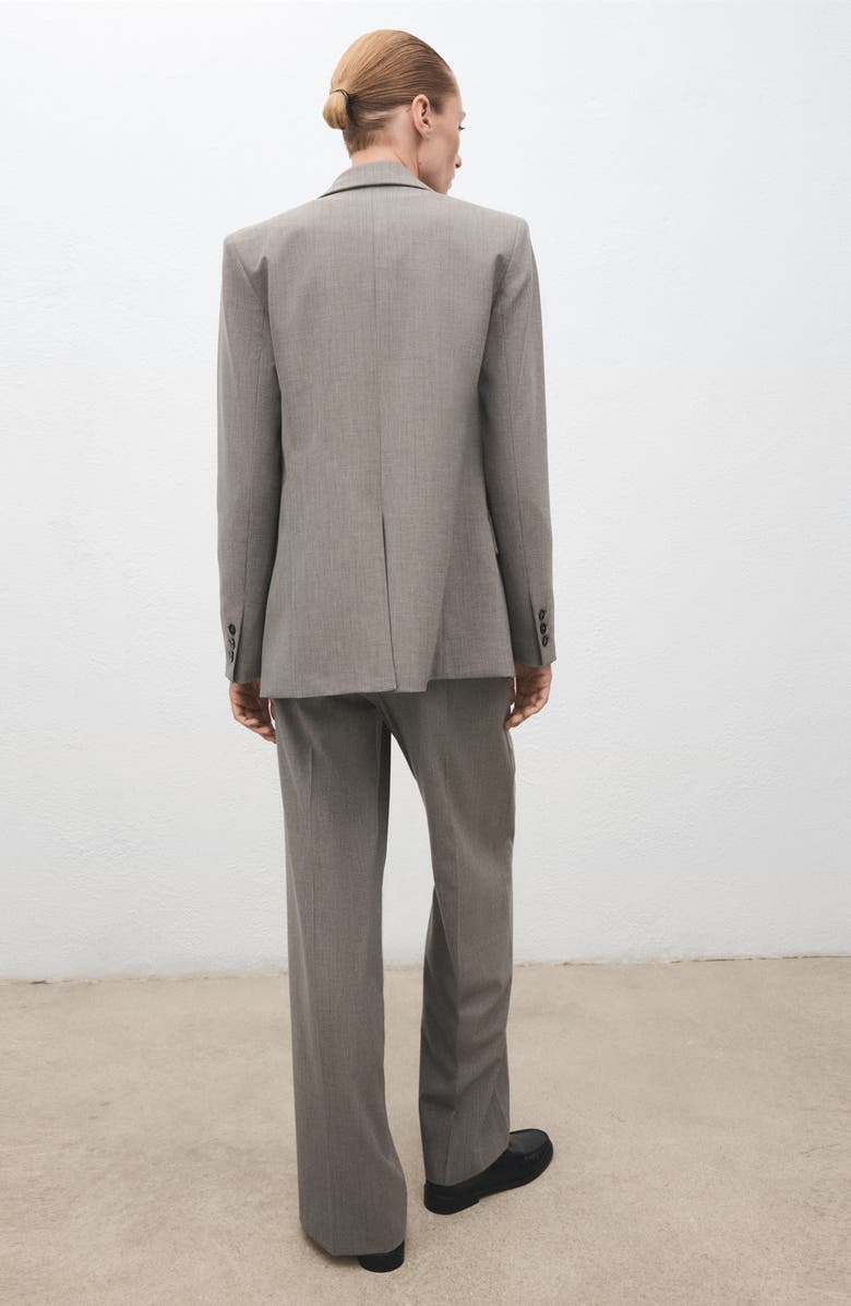 MANGO Pleated Straight Leg Pants, Alternate, color, Grey