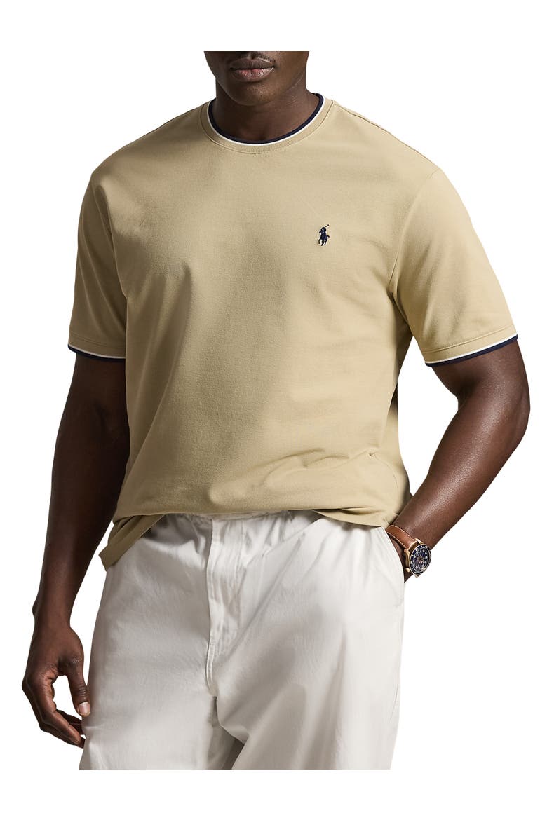 Big & Tall Stretch Mesh T-Shirt, Main, color, COASTAL BEIGE