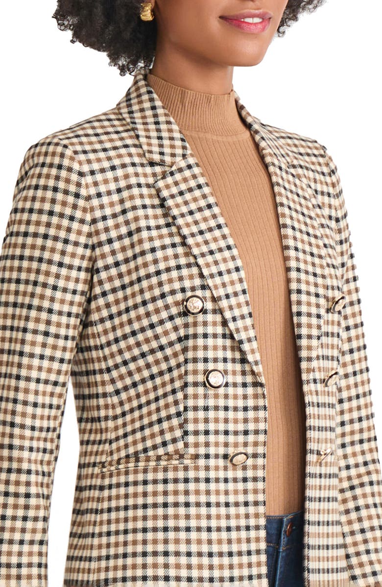 Jones New York Check Faux Double Breasted Blazer, Alternate, color, 