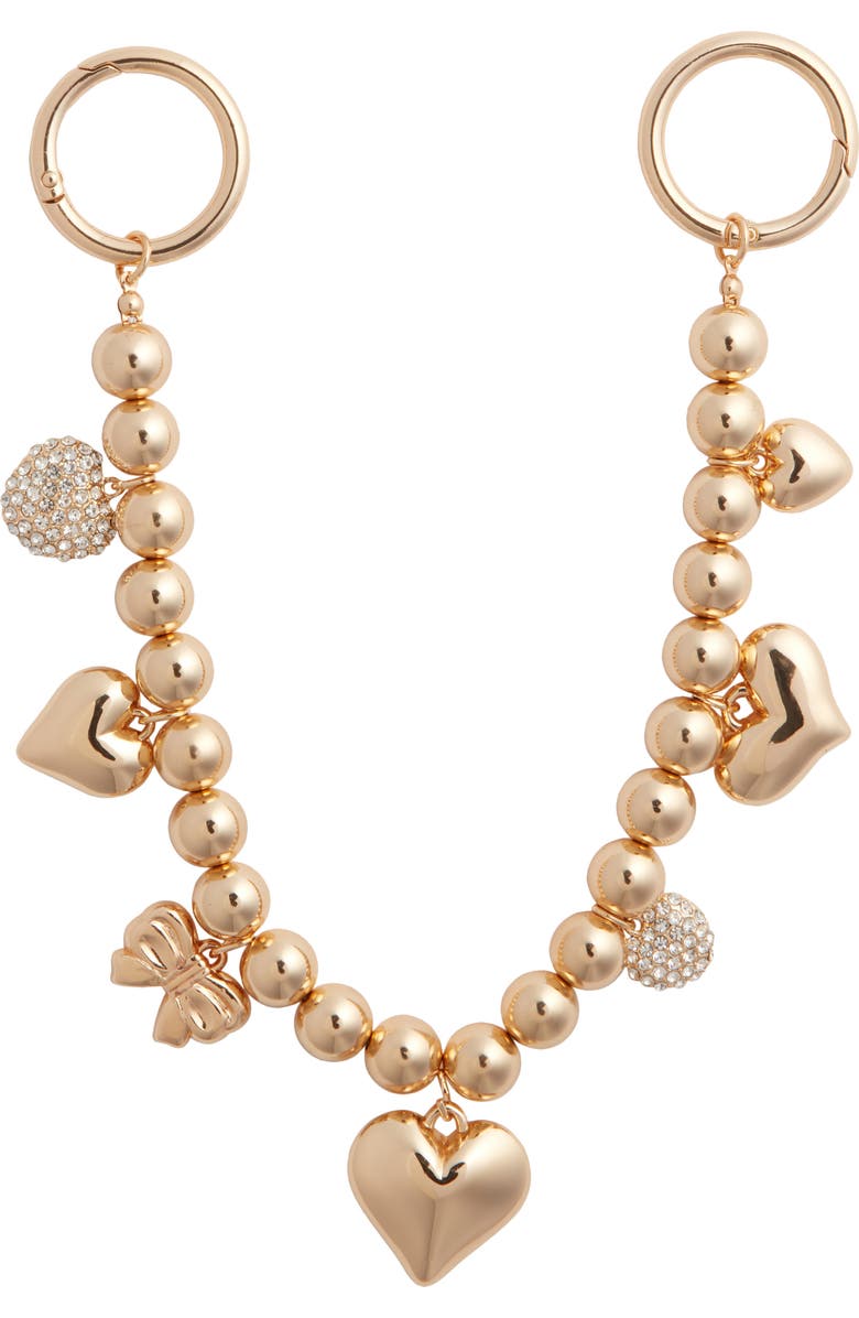 Chelsea28 Heart Bag Charm, Main, color, Clear- Gold