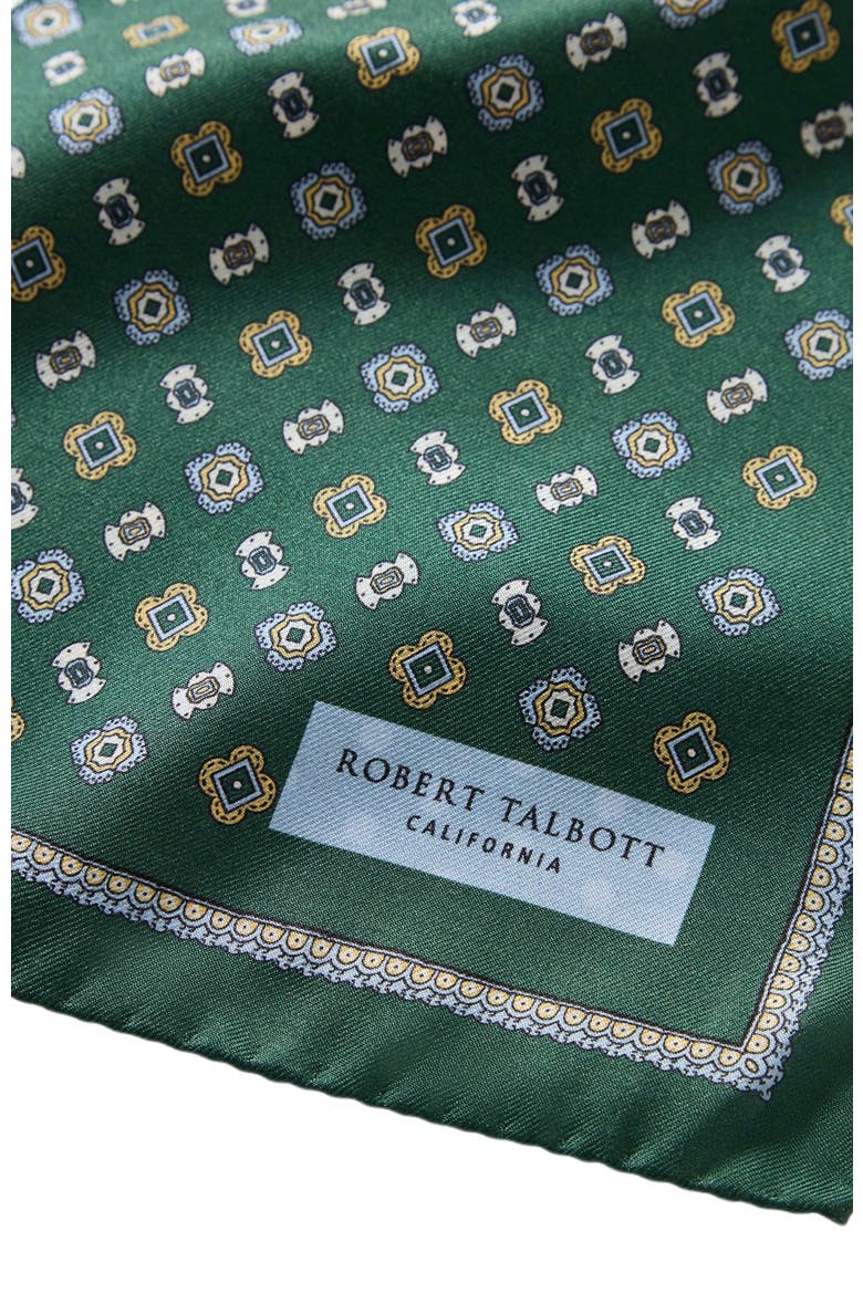 Paisley Collins Double Print Pocket Square, Alternate, color, Green Multi