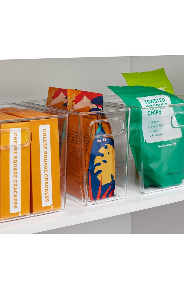 iDesign Storage Bins with Handles - Organize Kitchen, Bathroom, or Home Office - Set of 8 - Clear, Alternate, color, Clear