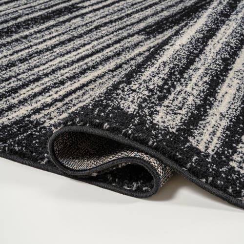 Jonathan Y Khalil Modern Berber Stripe Area Rug In Black/cream