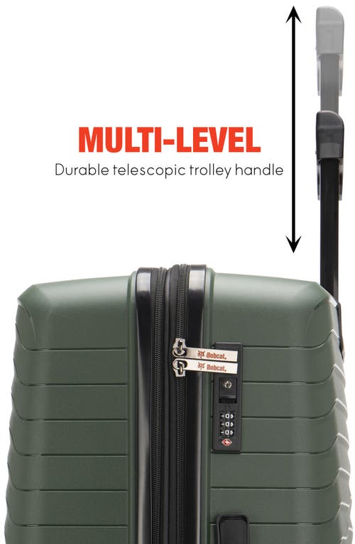 Bobcat Excavator 3 Piece Expandable Spinner Luggage Set With Tsa Lock In Green