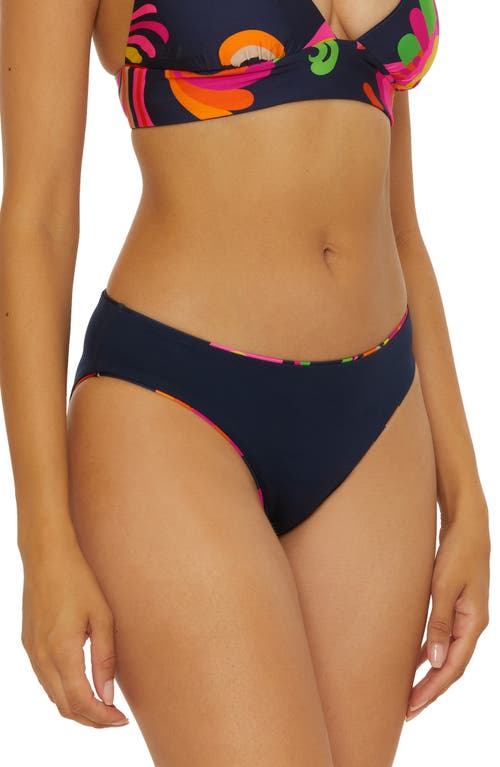 Trina Turk Poolside Reversible Hipster Bikini Bottoms In Navy/multi