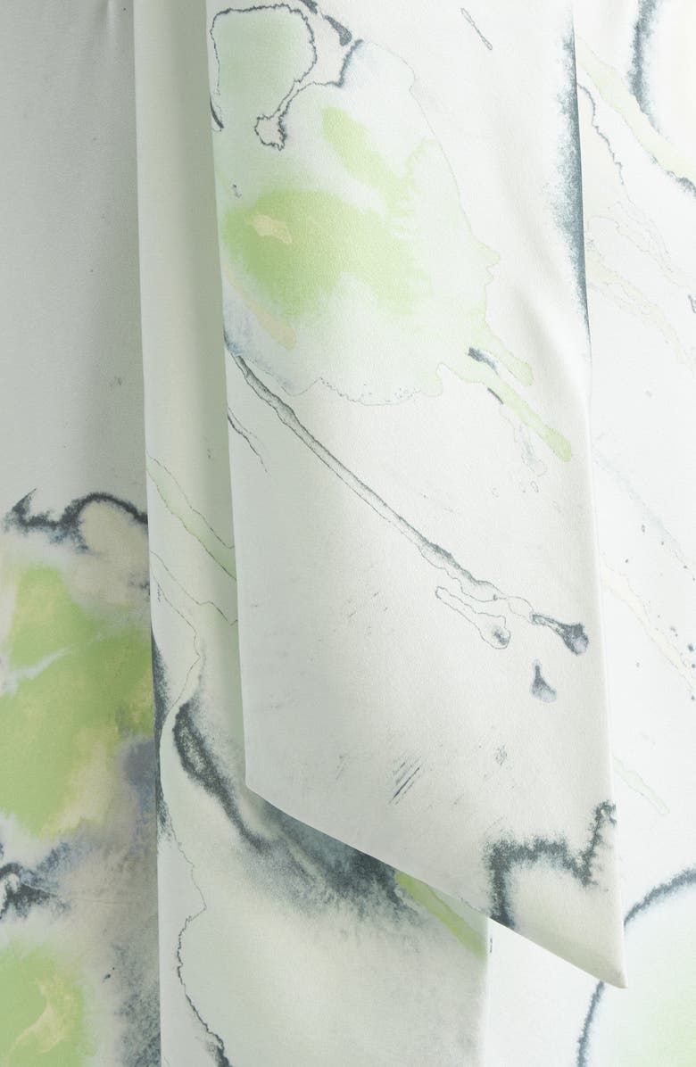 Jason Wu Collection Watercolor Floral Bias Cut Satin Midi Dress, Alternate, color, Light Jade Multi