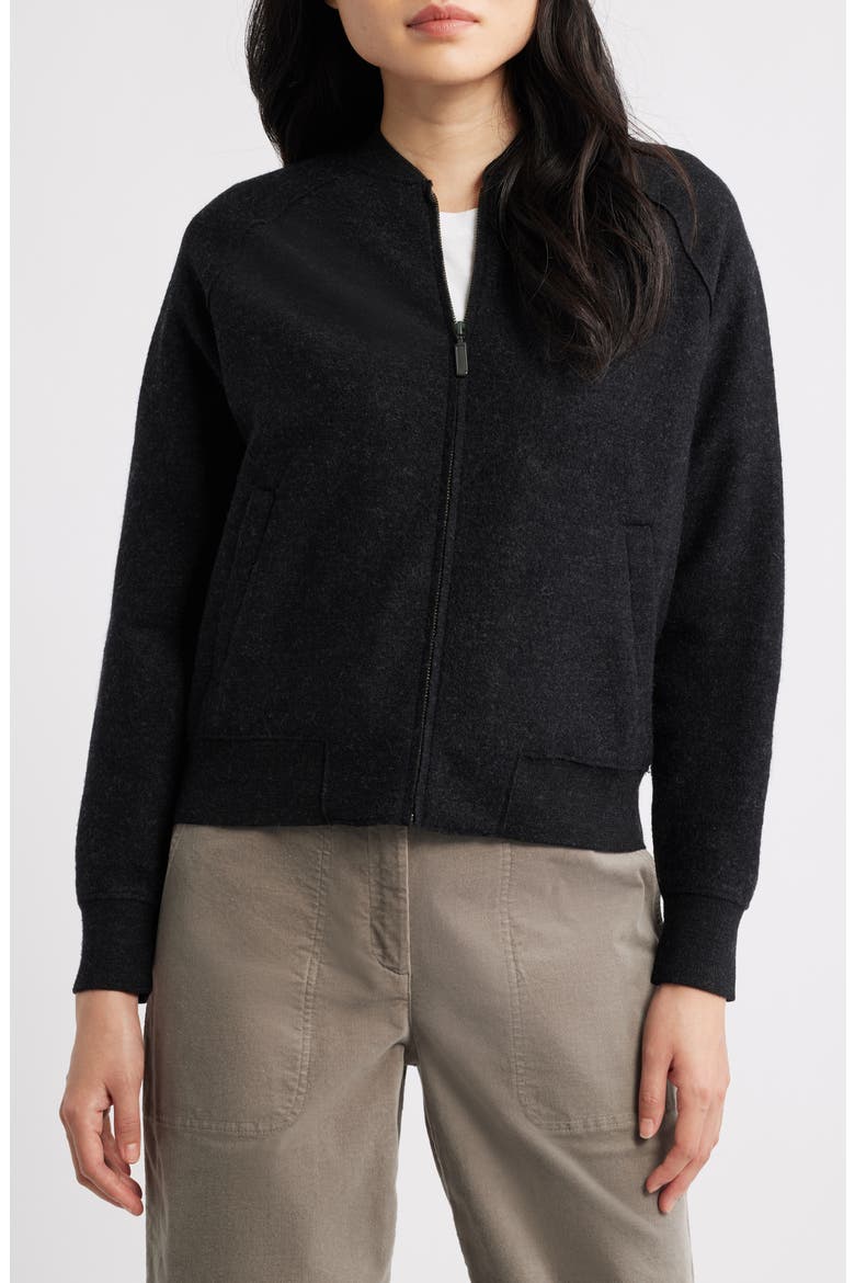 Wool Bomber Jacket, Alternate, color, CHARCOAL