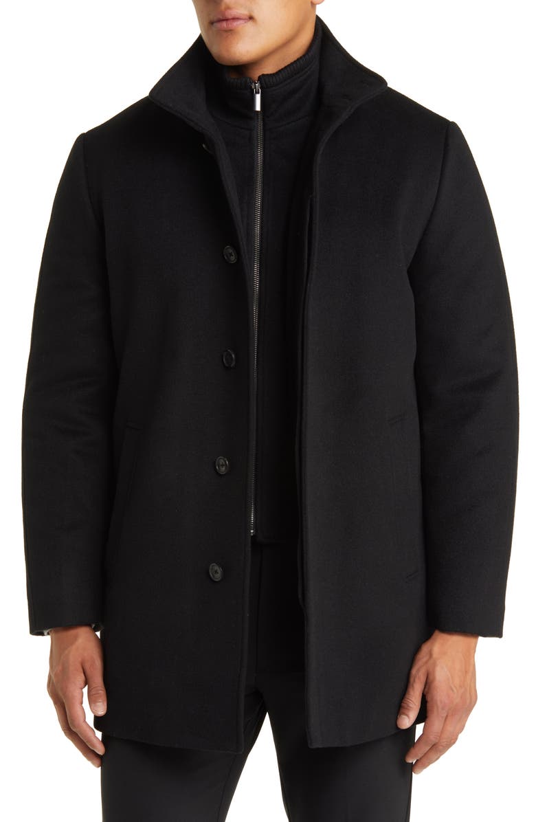 Cardinal of Canada Mont Royal Insulated Wool & Cashmere Jacket with Bib, Main, color, Black