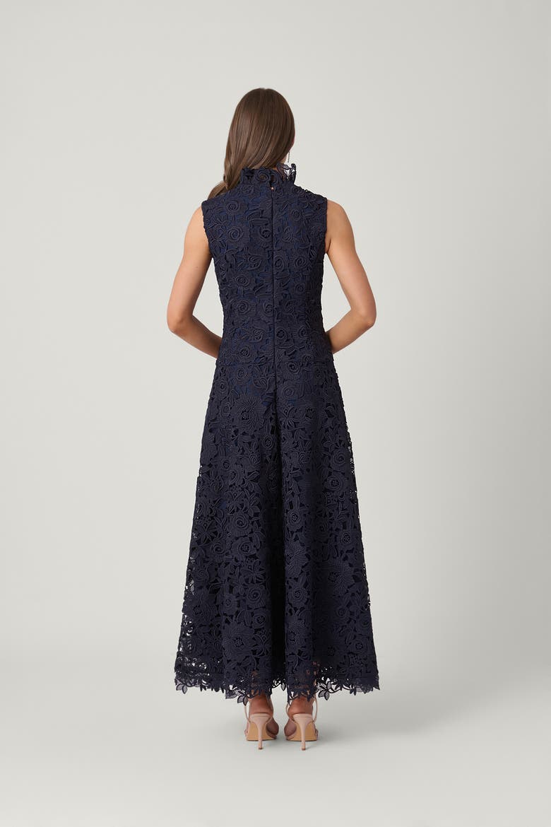 Empire Lace Tory Dress, Alternate, color, Navy