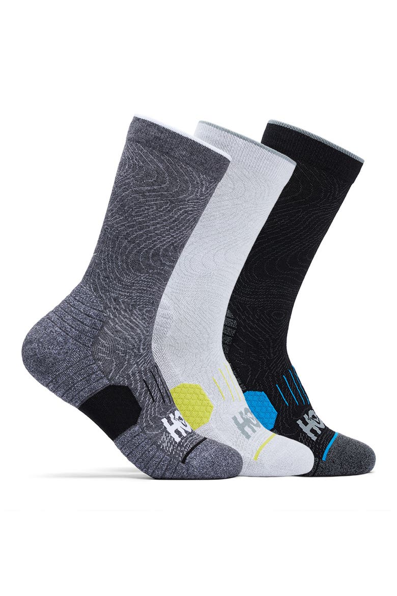 Run 3-Pack Crew Socks, Alternate, color, WHITE / BLACK / GREY