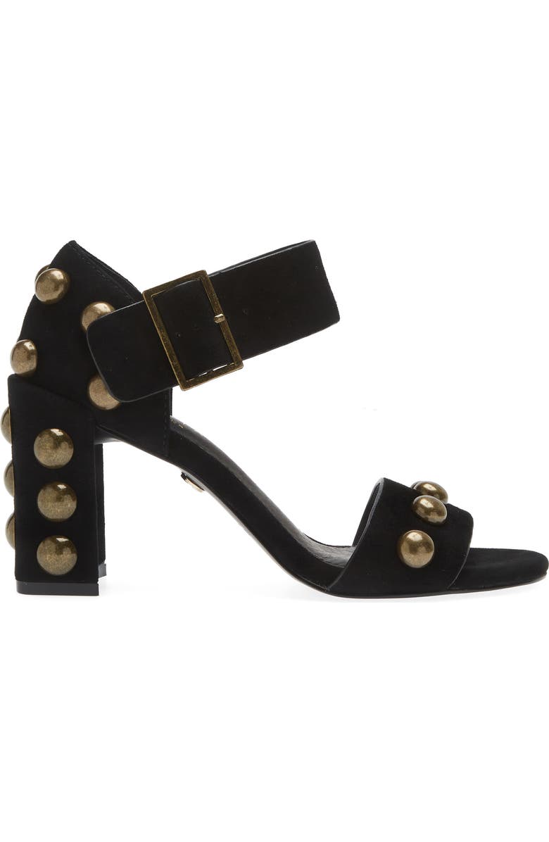Cecelia New York Gail Stud Sandal, Alternate, color, Black Suede