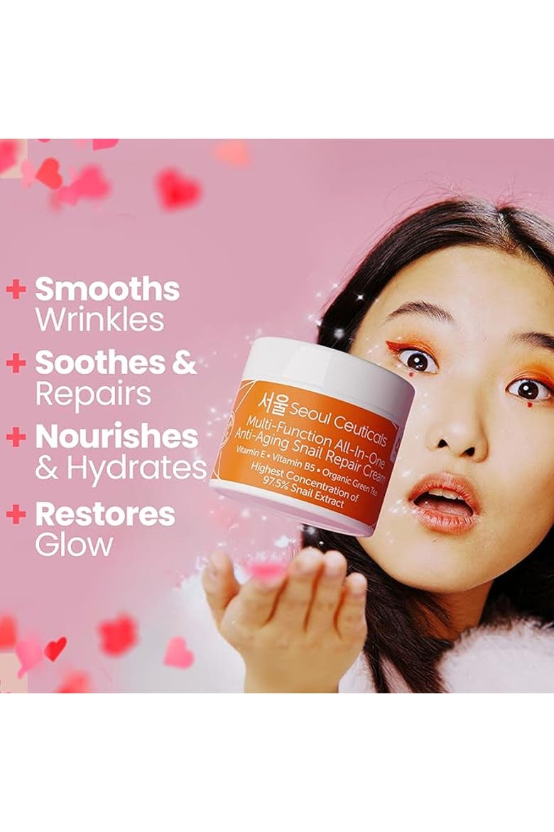 Korean Skincare Multi-Funcion All-In-One Anti Aging Snail Repair Cream, Alternate, color, White