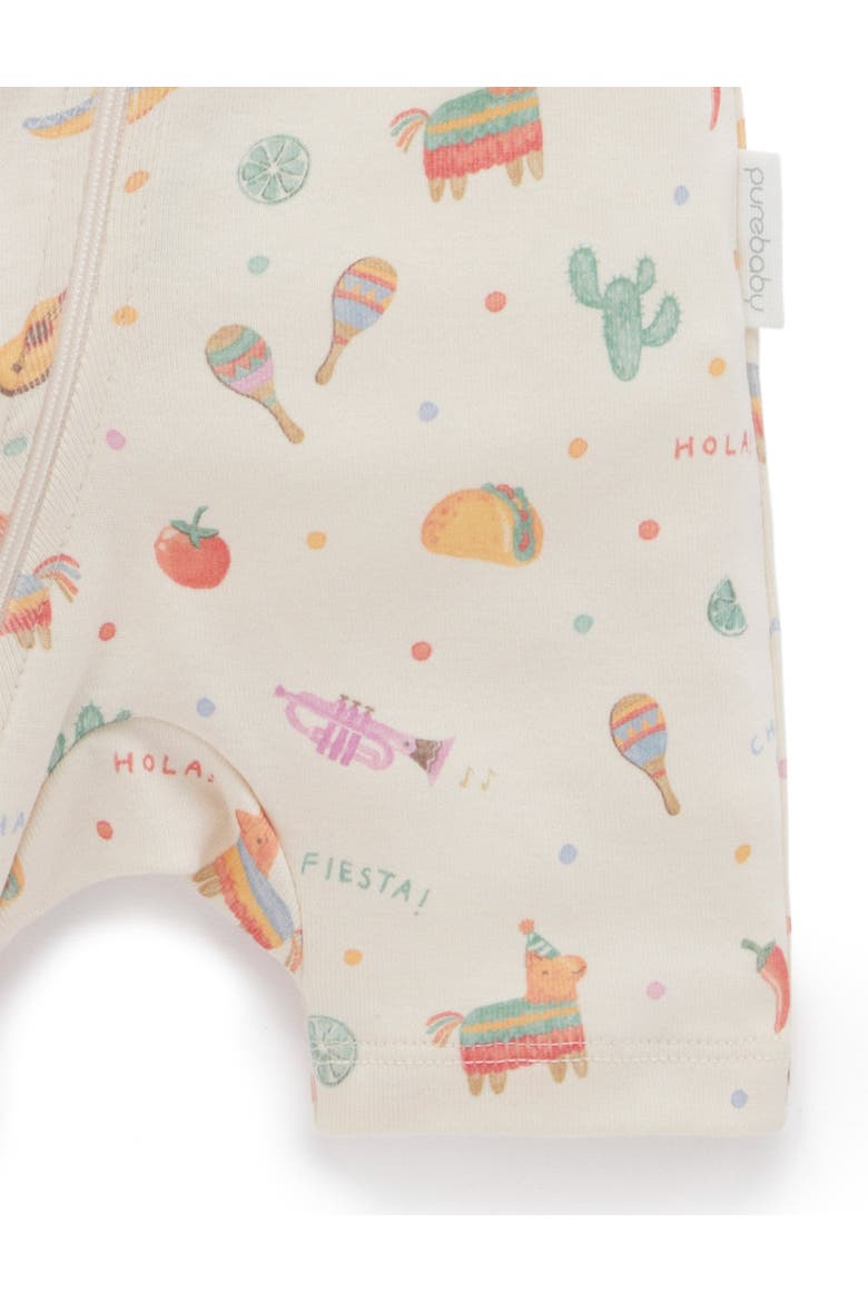 2 Pack Short Sleeve Zip Romper Pinata, Alternate, color, Pinata Print