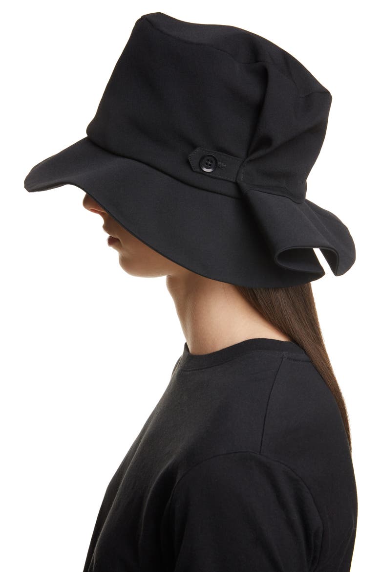 Button Tab Wool Hat, Alternate, color, BLACK
